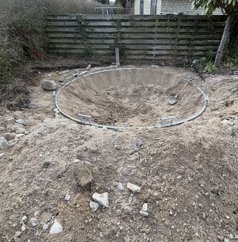 Trampolin før nedgravning